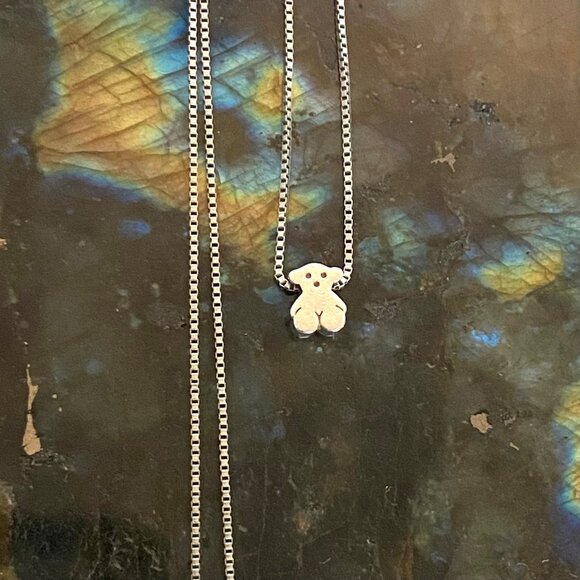 Signed TOUS Iconic Bear Sterling Silver 925 Sweet Dolls Bear Pendant Necklace - Picture 9 of 16